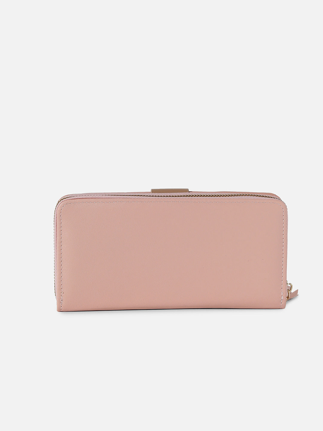 Pink Textured Vegan Leather Wallet