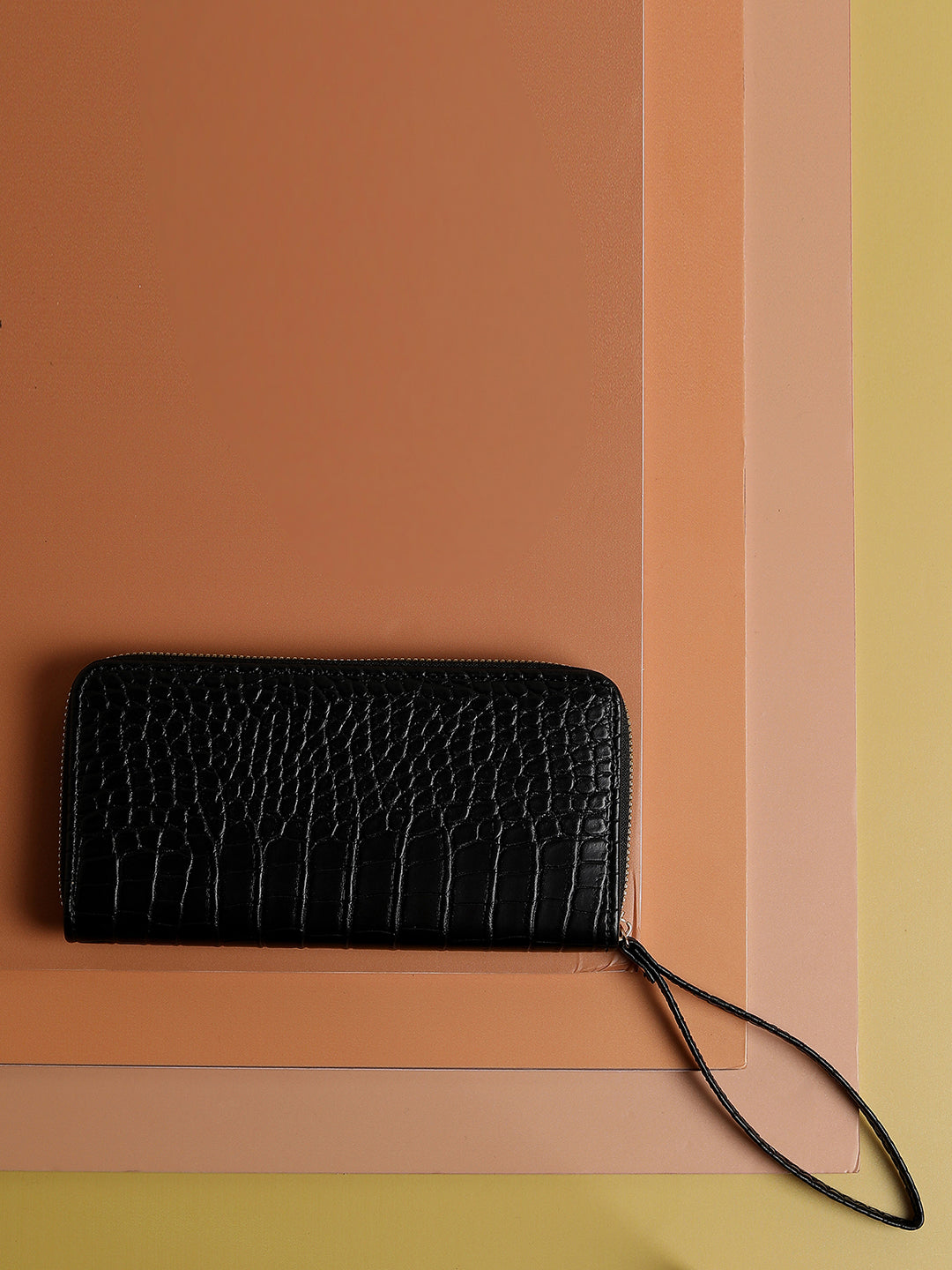 Black Textured Vegan Leather Wallet