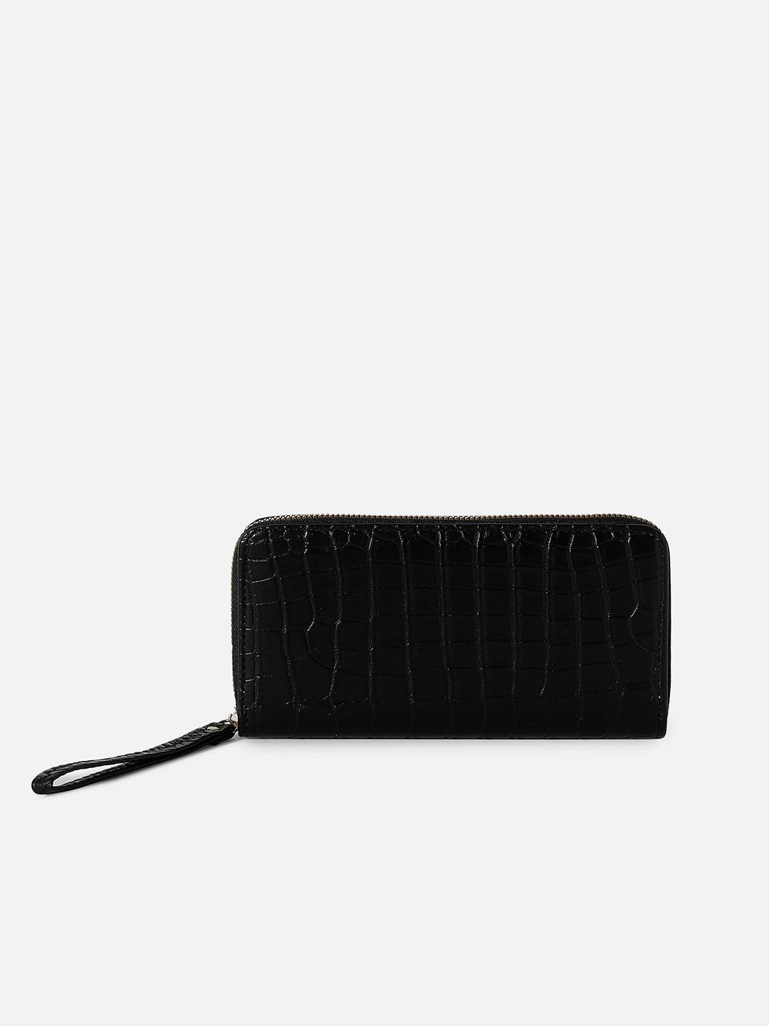 Black Textured Vegan Leather Wallet