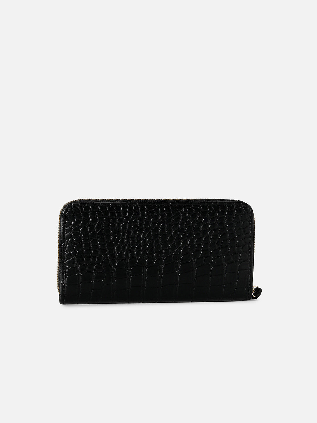 Black Textured Vegan Leather Wallet