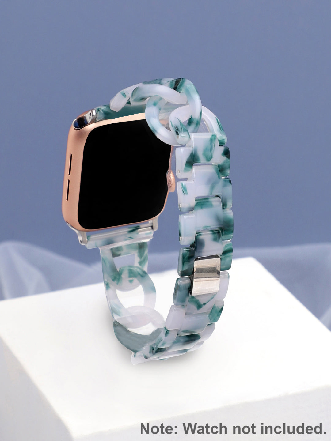 White & Green Textured Apple Watch Straps
