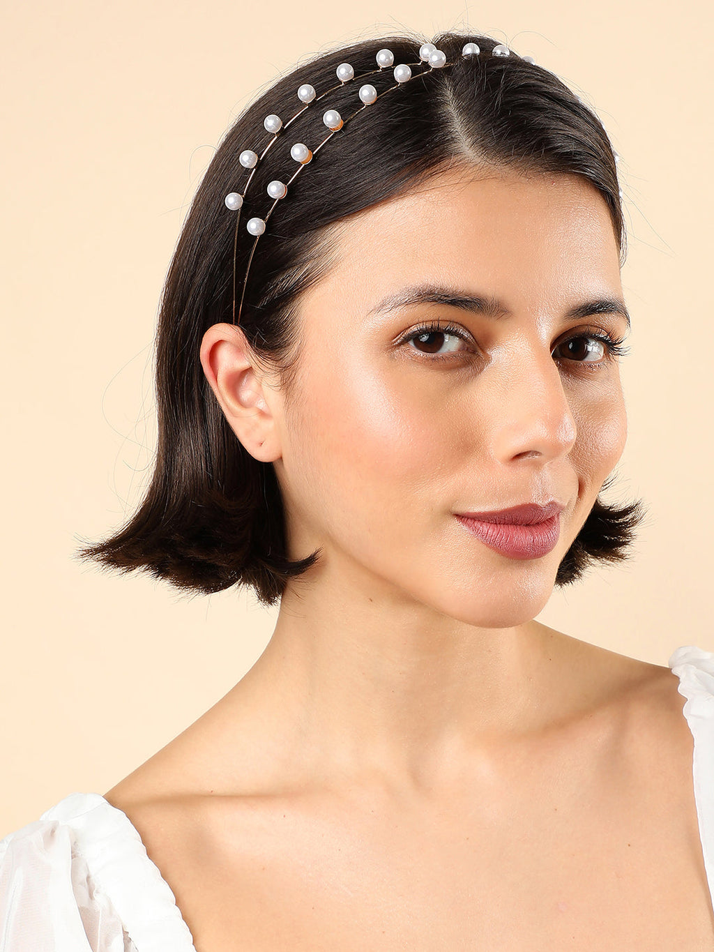 Gold Plated Pearl Hairband