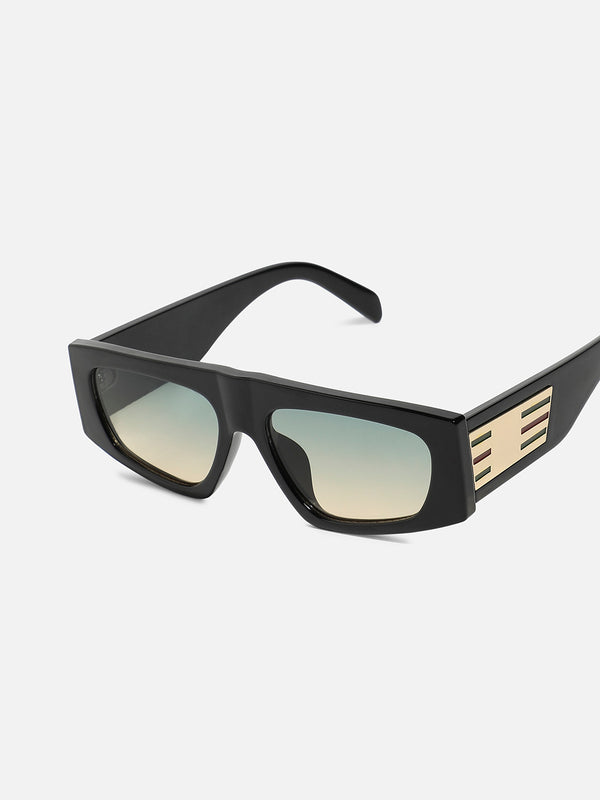Gradient Rectangular Sunglasses - Black