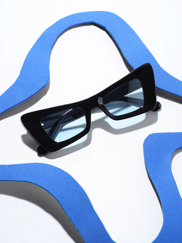 Solid Cateye Sunglasses - Black