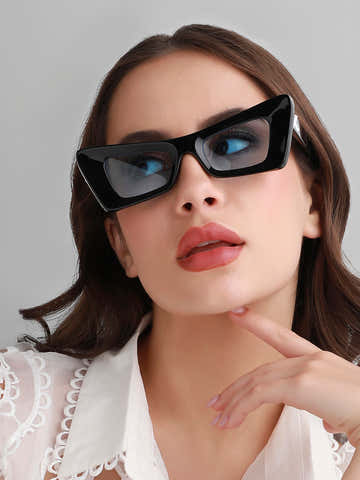 Solid Cateye Sunglasses - Black
