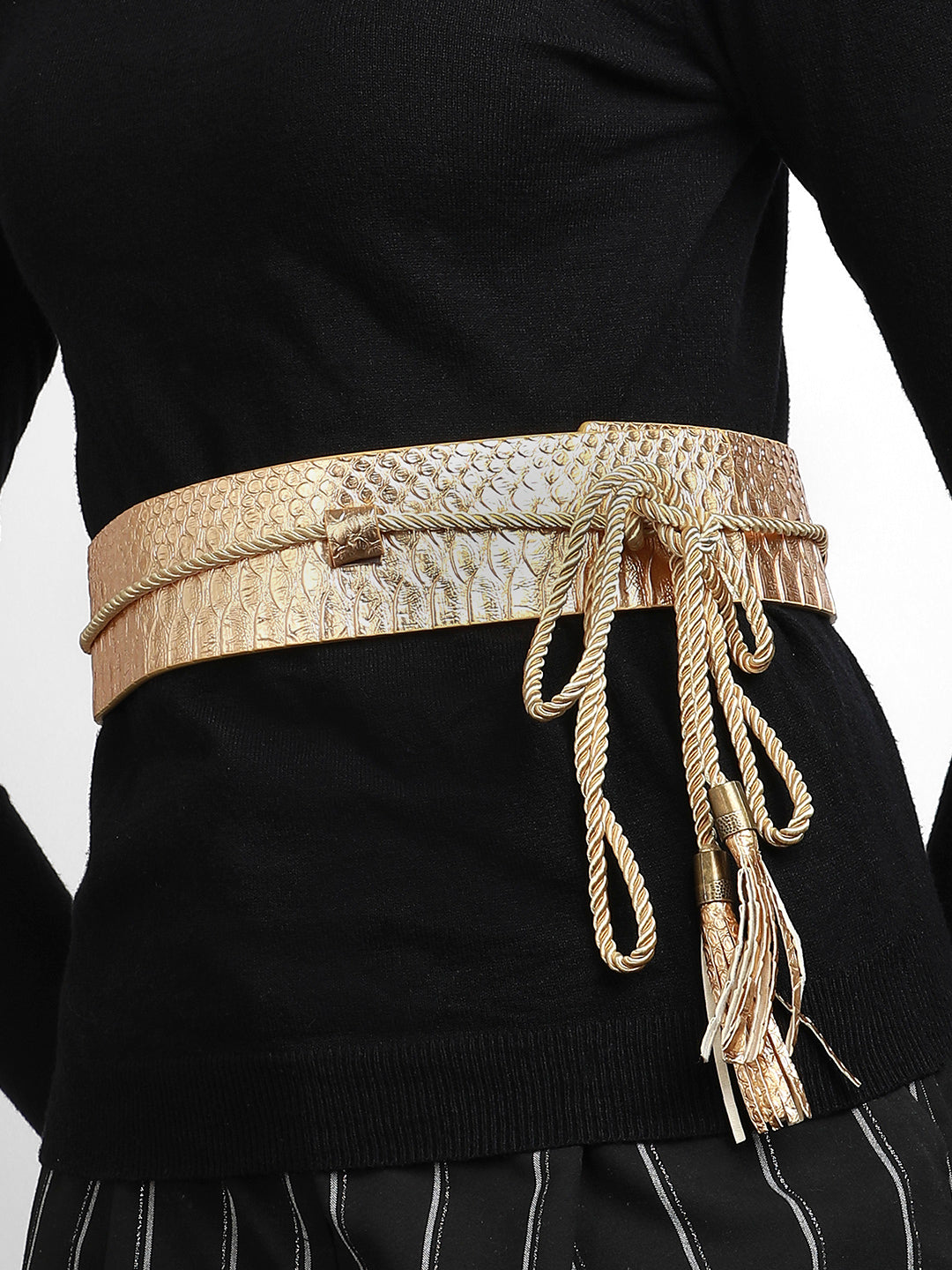 Croc Textured Waist Belt