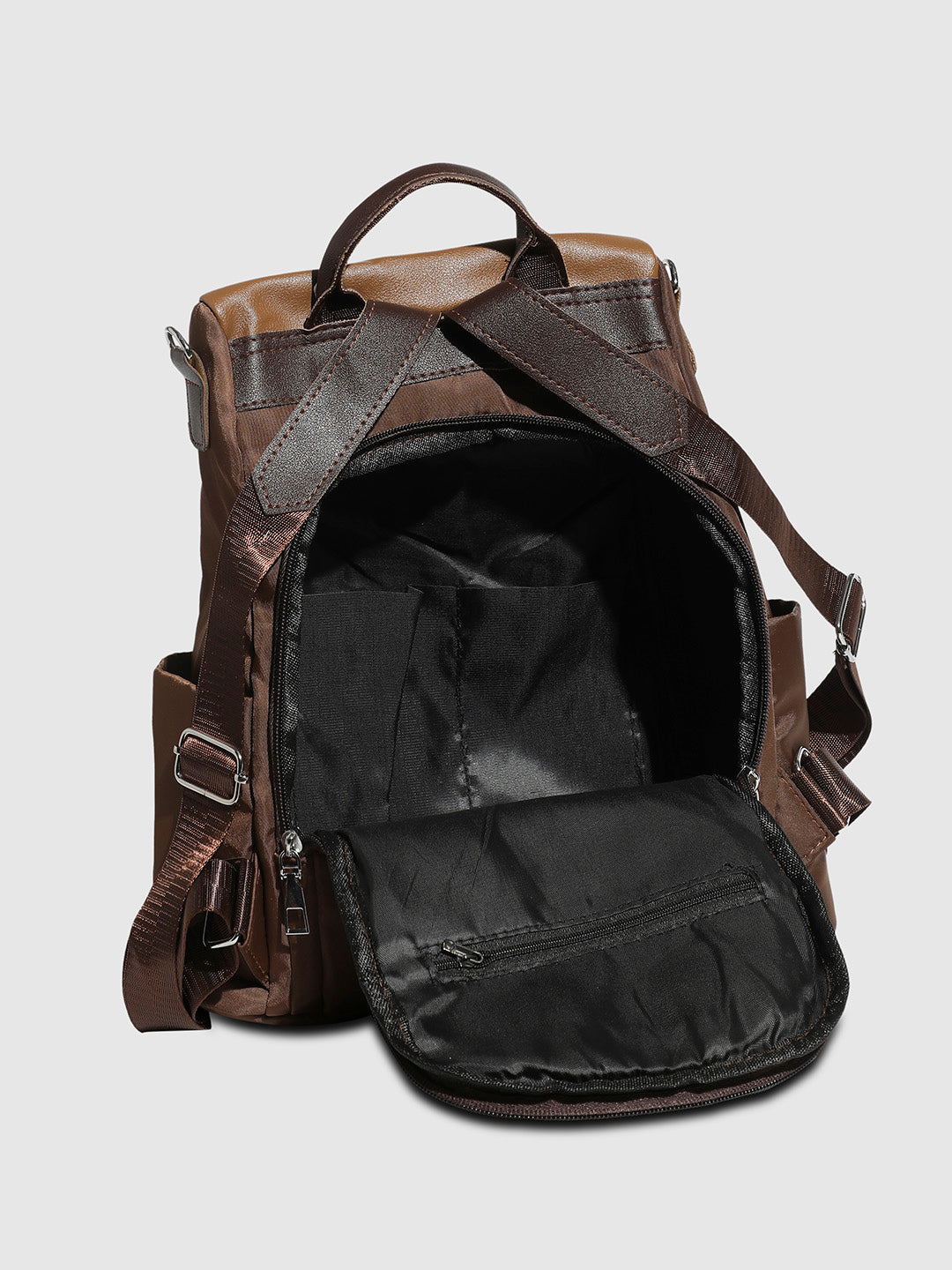 Contrast Tassel Backpack - Brown