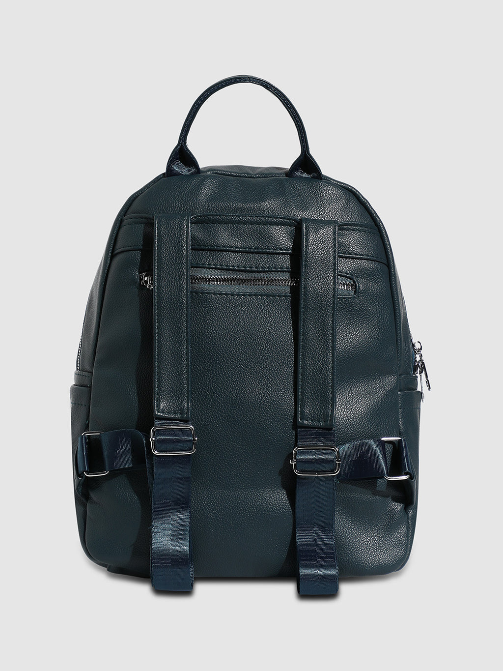 Zip-Front Curve Mini Backpack - Blue