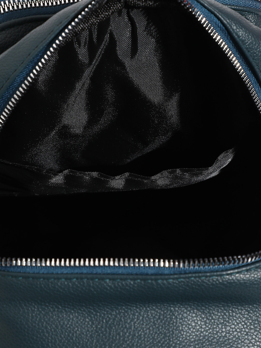 Zip-Front Curve Mini Backpack - Blue