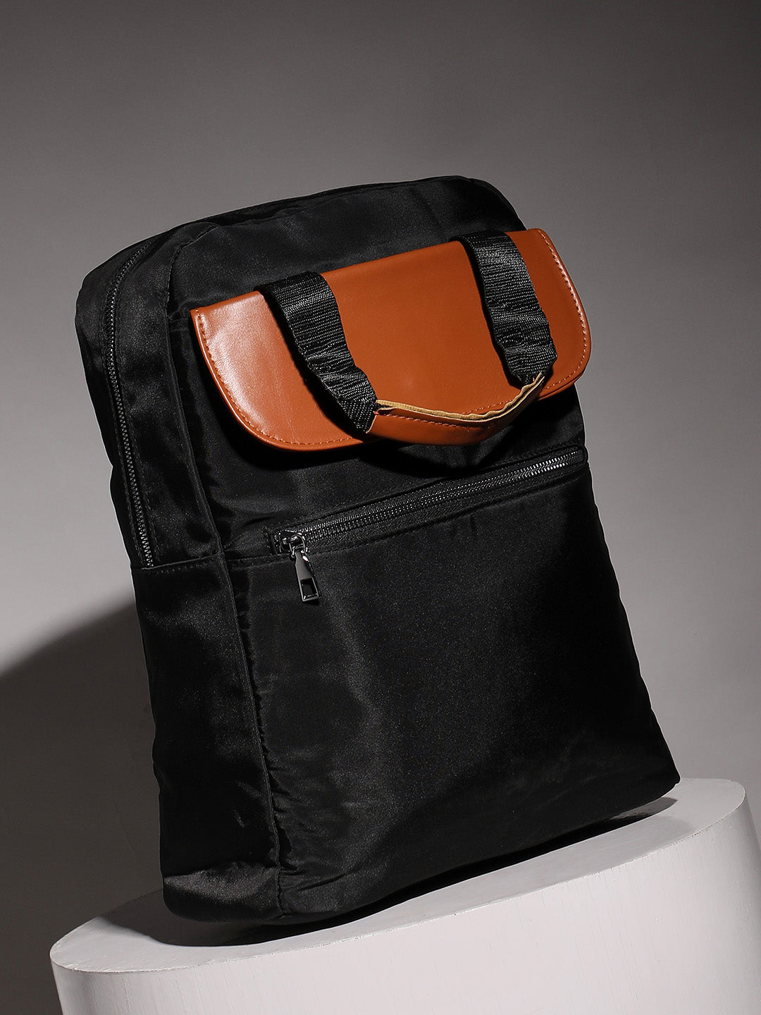 Contrast Flap Backpack - Black