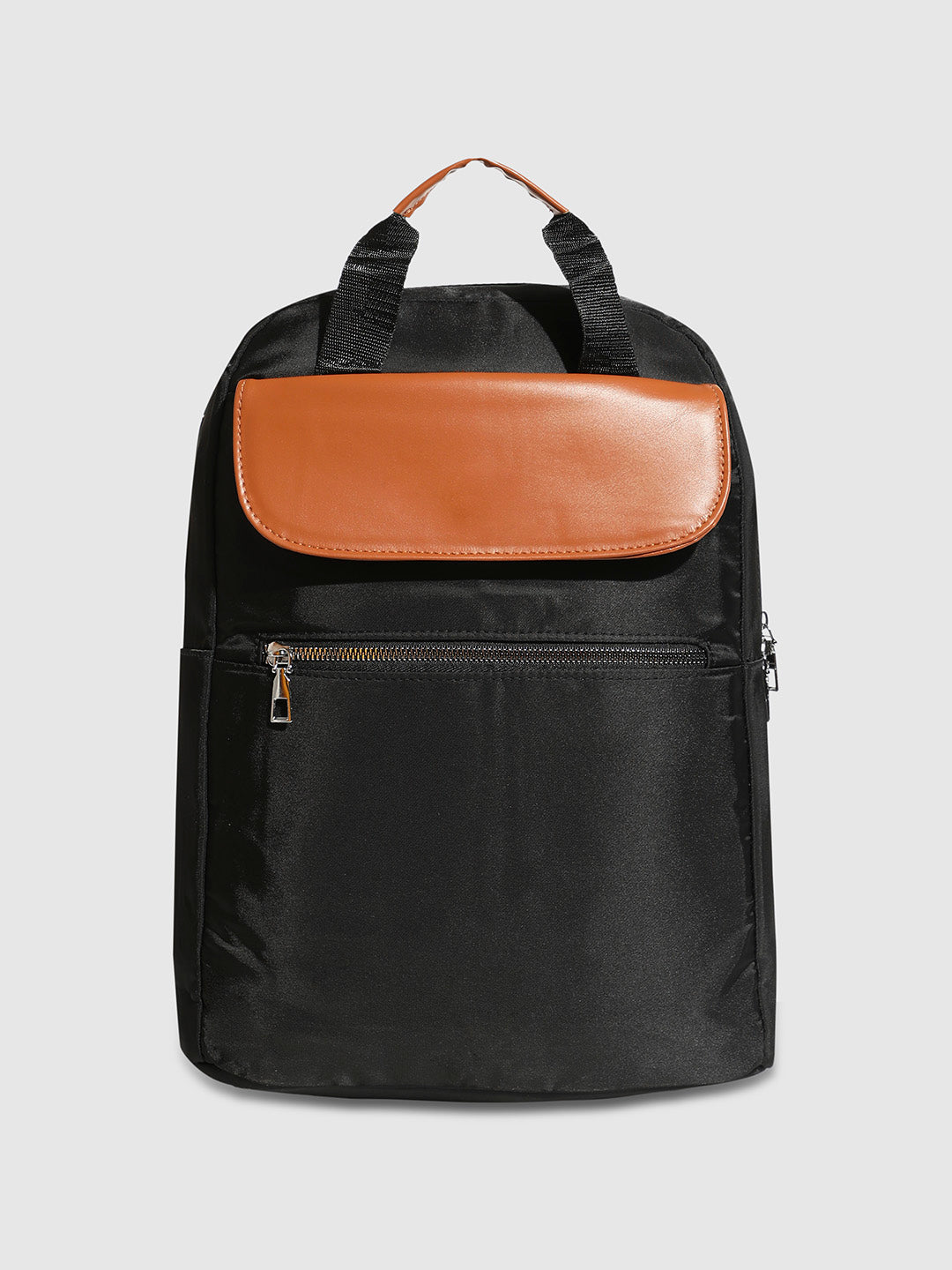 Contrast Flap Backpack - Black