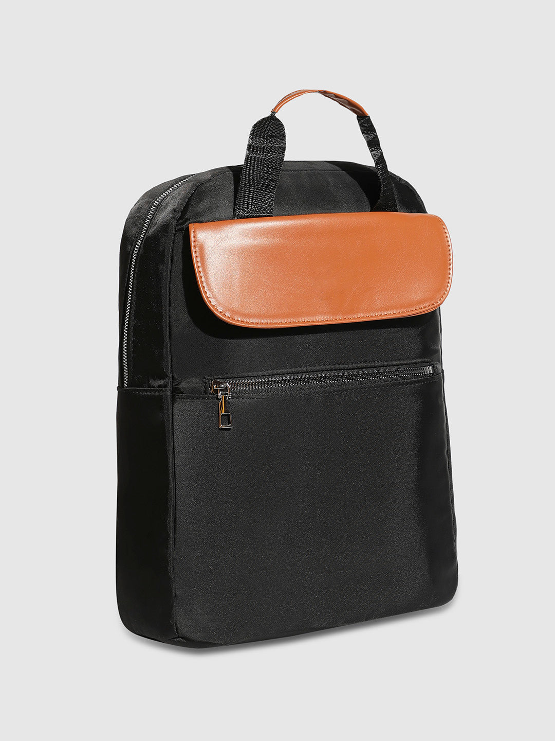 Contrast Flap Backpack - Black