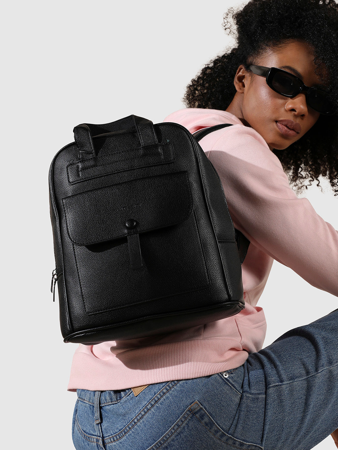Top Handle Backpack - Black