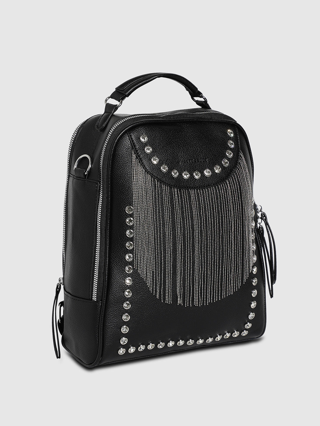 Fringed Mini Backpack - Black
