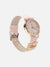 Round Analog Watch With Crescent Moon Watch Charm - Dusty Pink