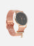 Round Analog Watch With B Liberty Initial Watch Charm - Rose Gold