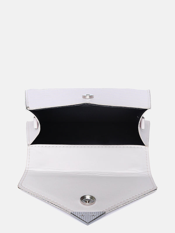 White Textured Sling Bag