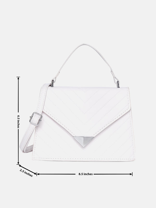 White Textured Sling Bag