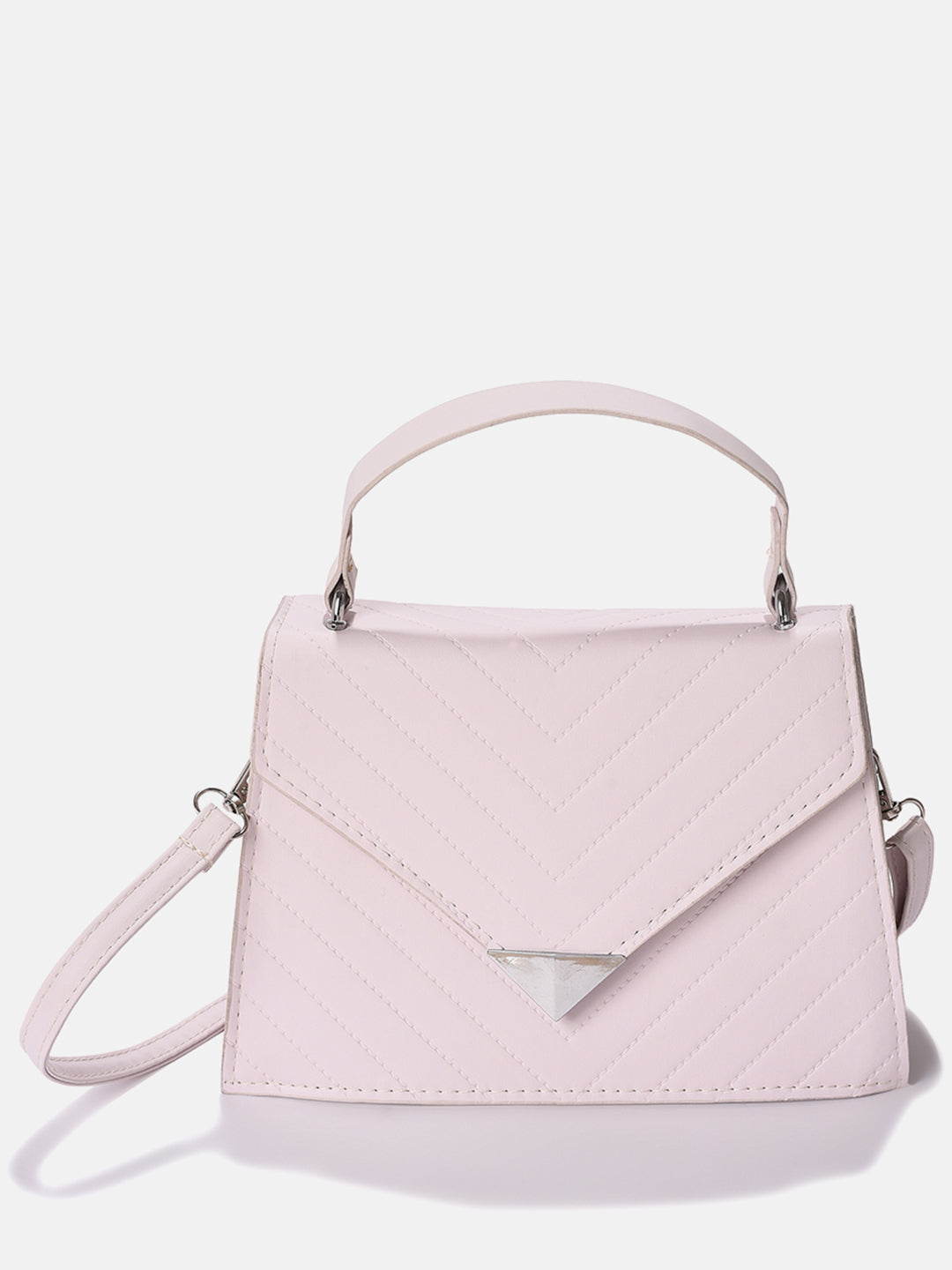 Women White Textured Sling Bag