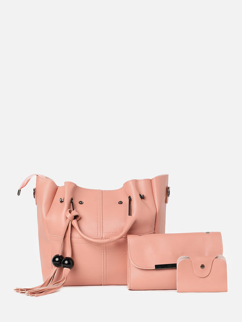 Solid Pink Bag Combo Set