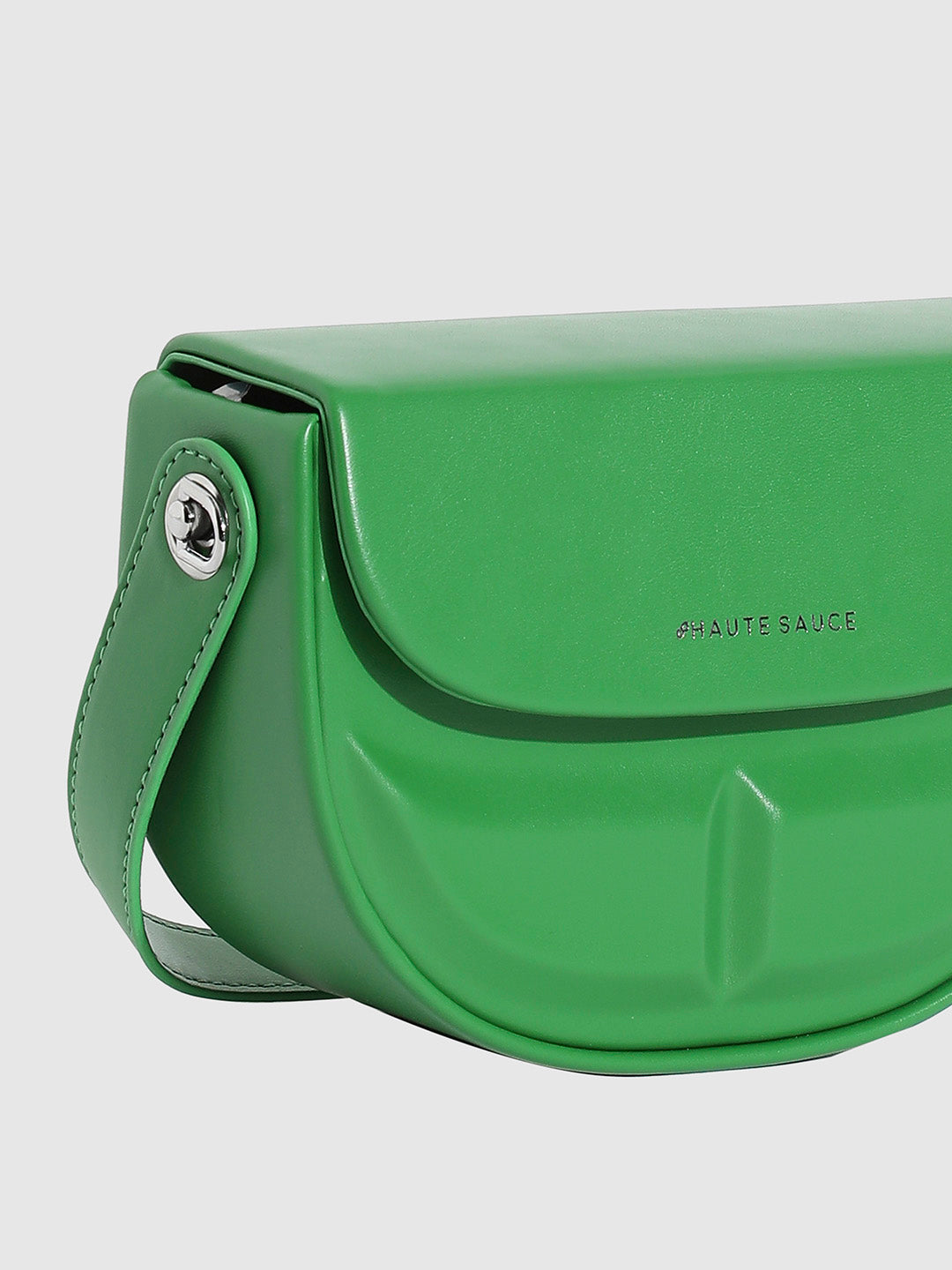 Structured Curve Handbag - Green