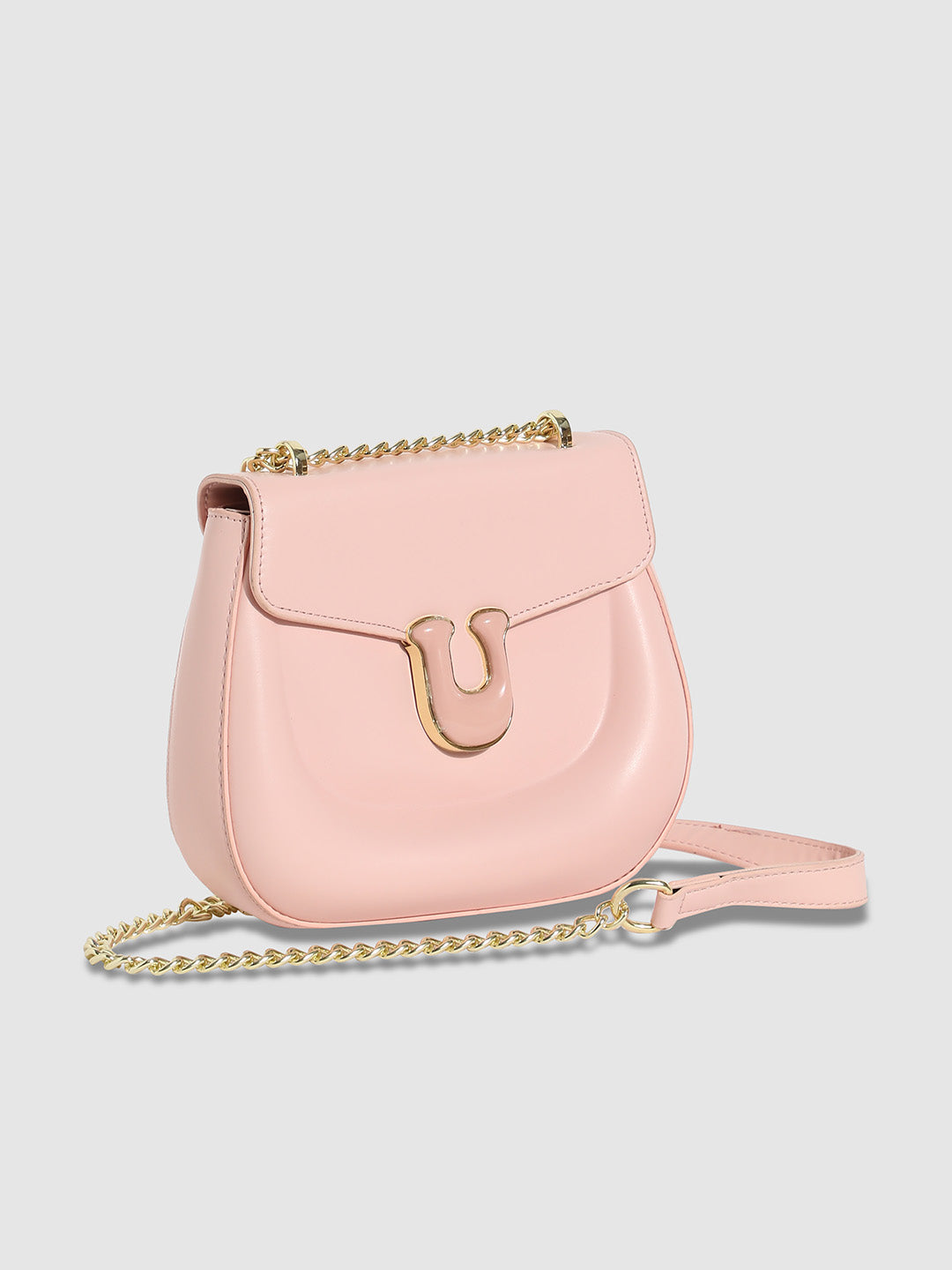 Horseshoe Buckle Sling Bag - Blush Pink