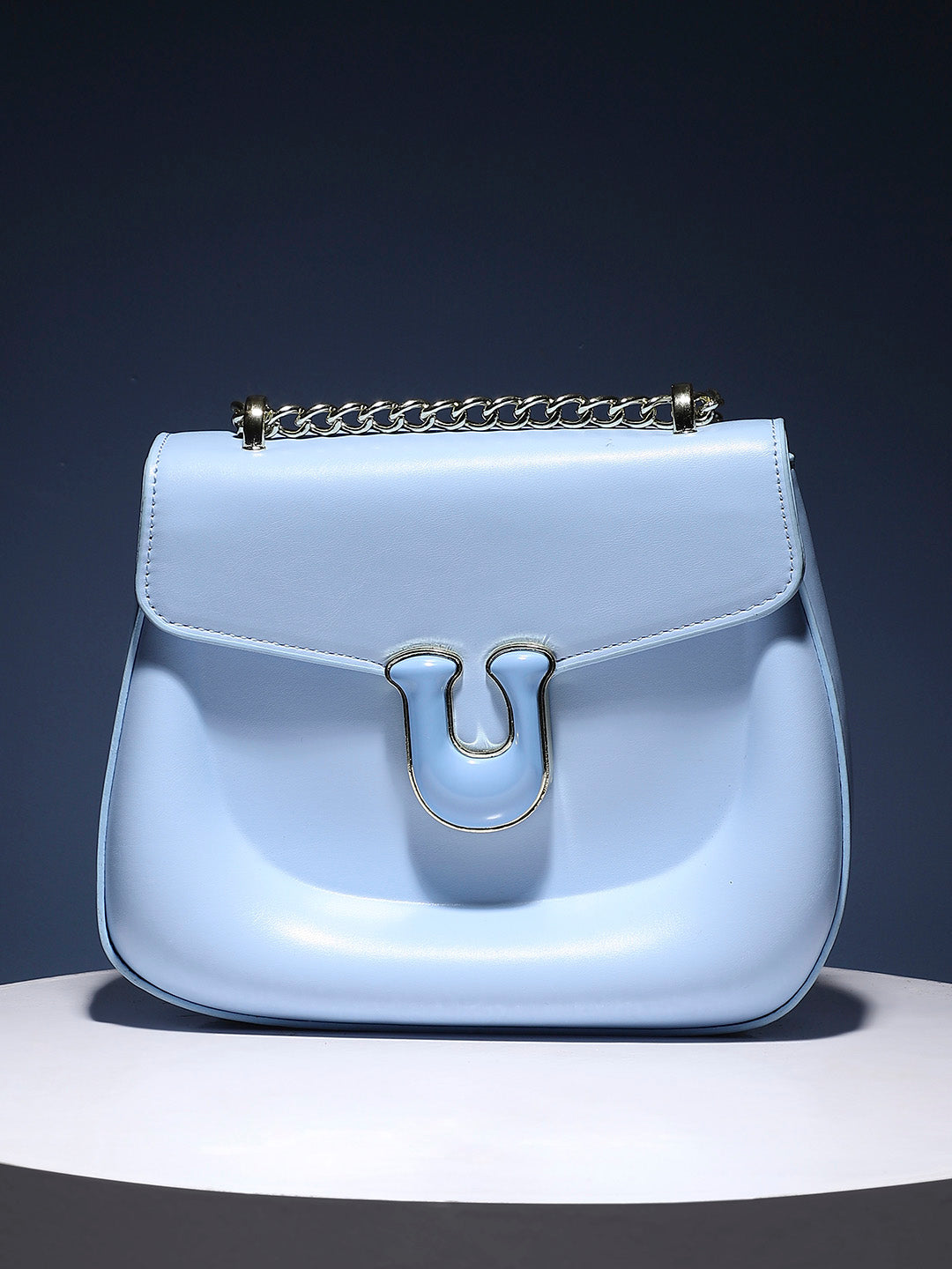 Horseshoe Buckle Sling Bag - Icy Blue