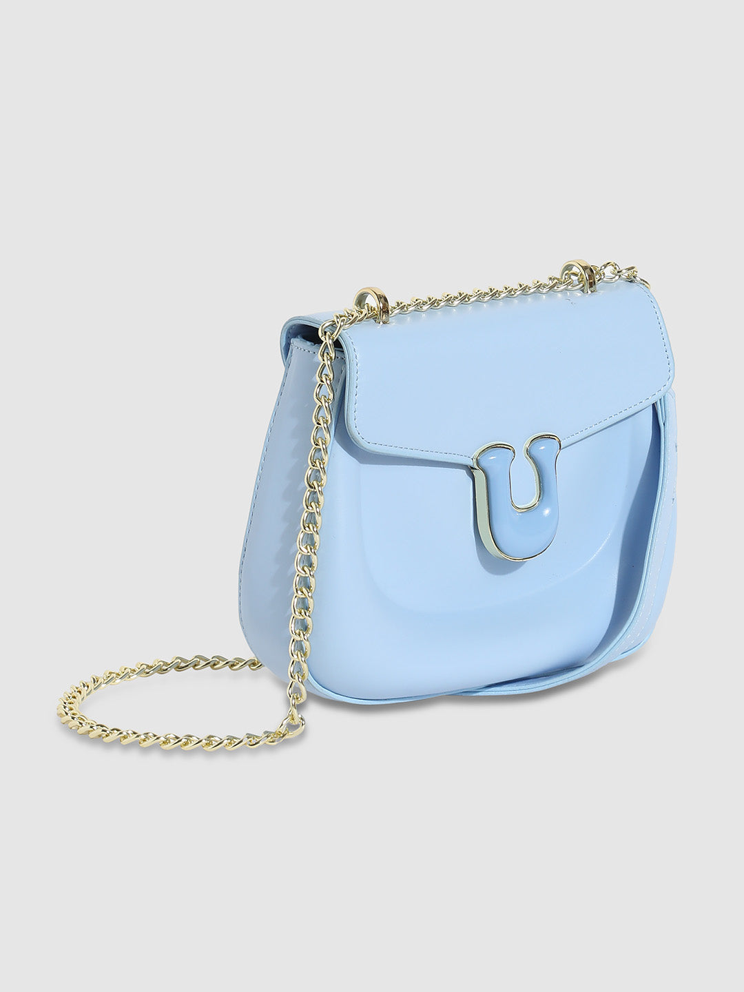 Horseshoe Buckle Sling Bag - Icy Blue
