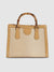 Bamboo Structured Handbag - Beige