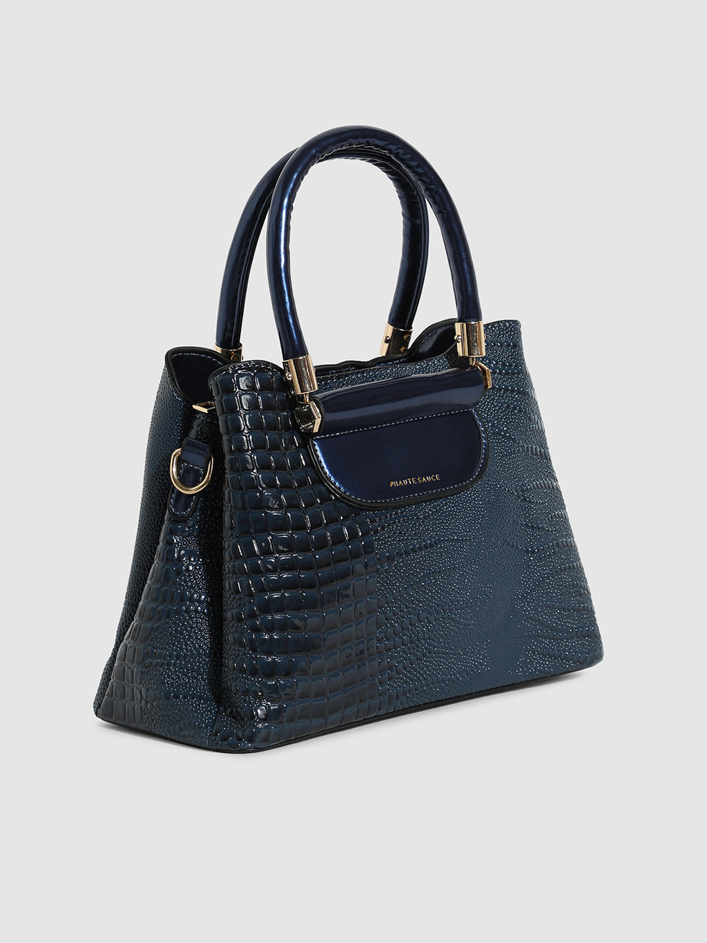 Structured Scale Handbag - Midnight Blue