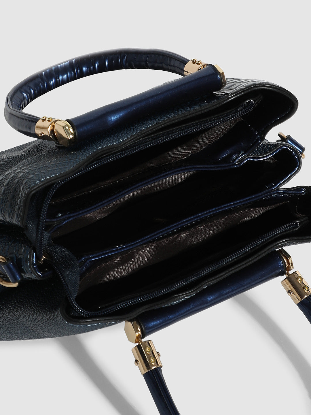 Structured Scale Handbag - Midnight Blue