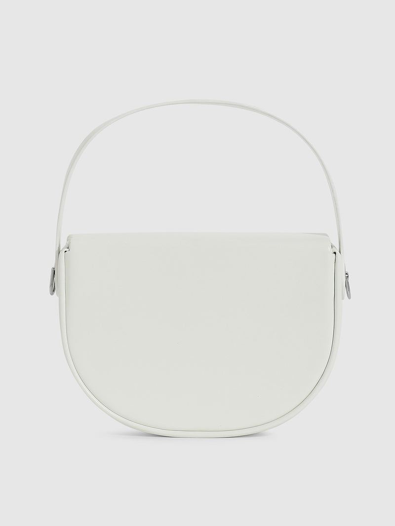 Structured Curve Handbag - White