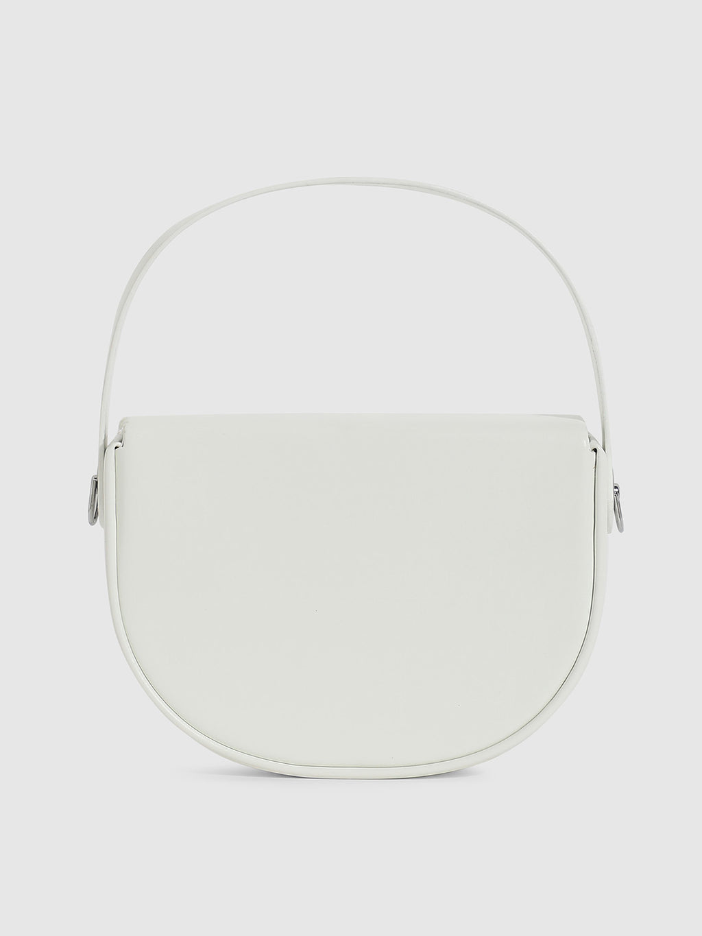 Structured Curve Handbag - White