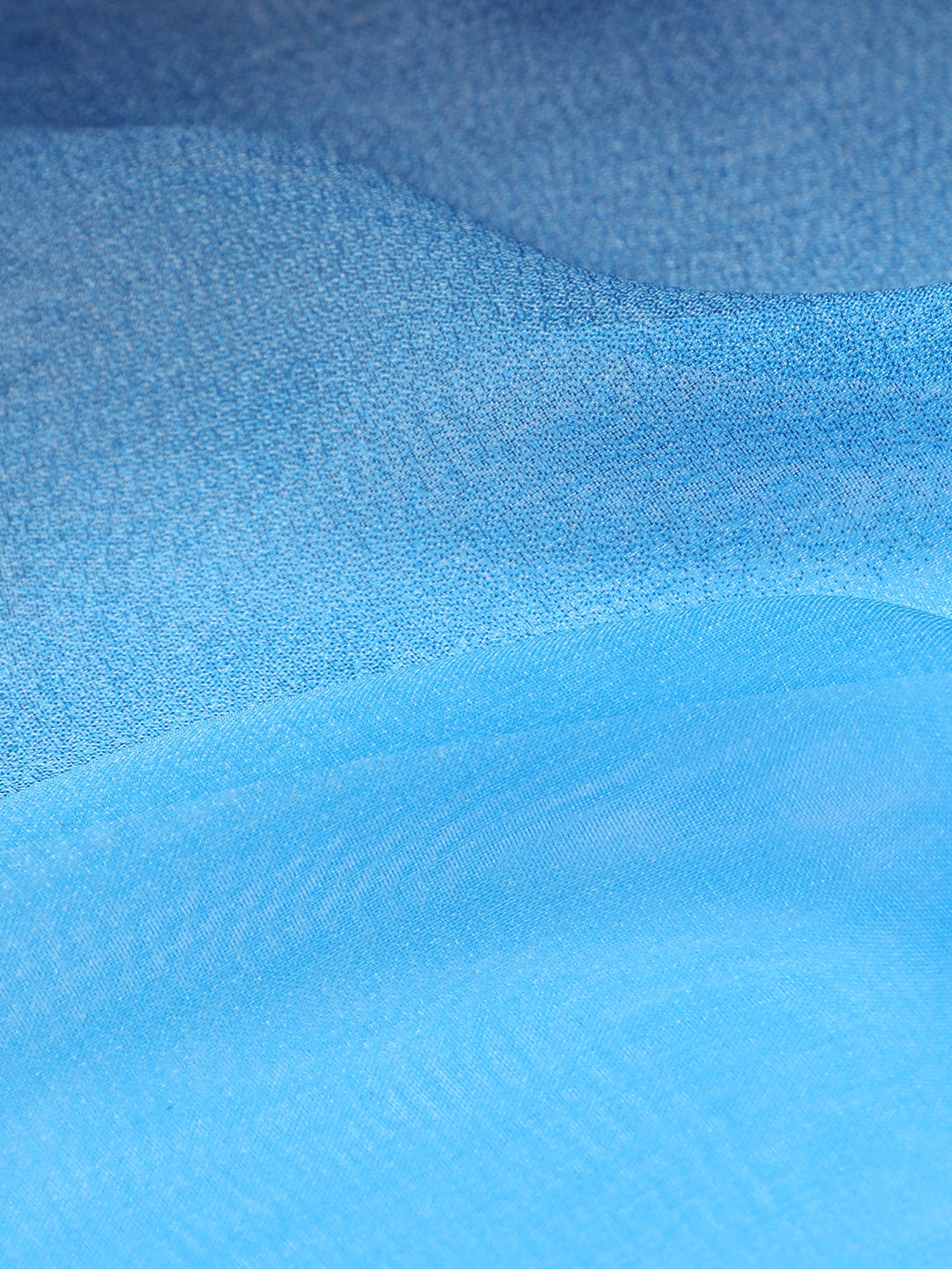 Women Color Blocked Light Blue And Dark Blue Scarf