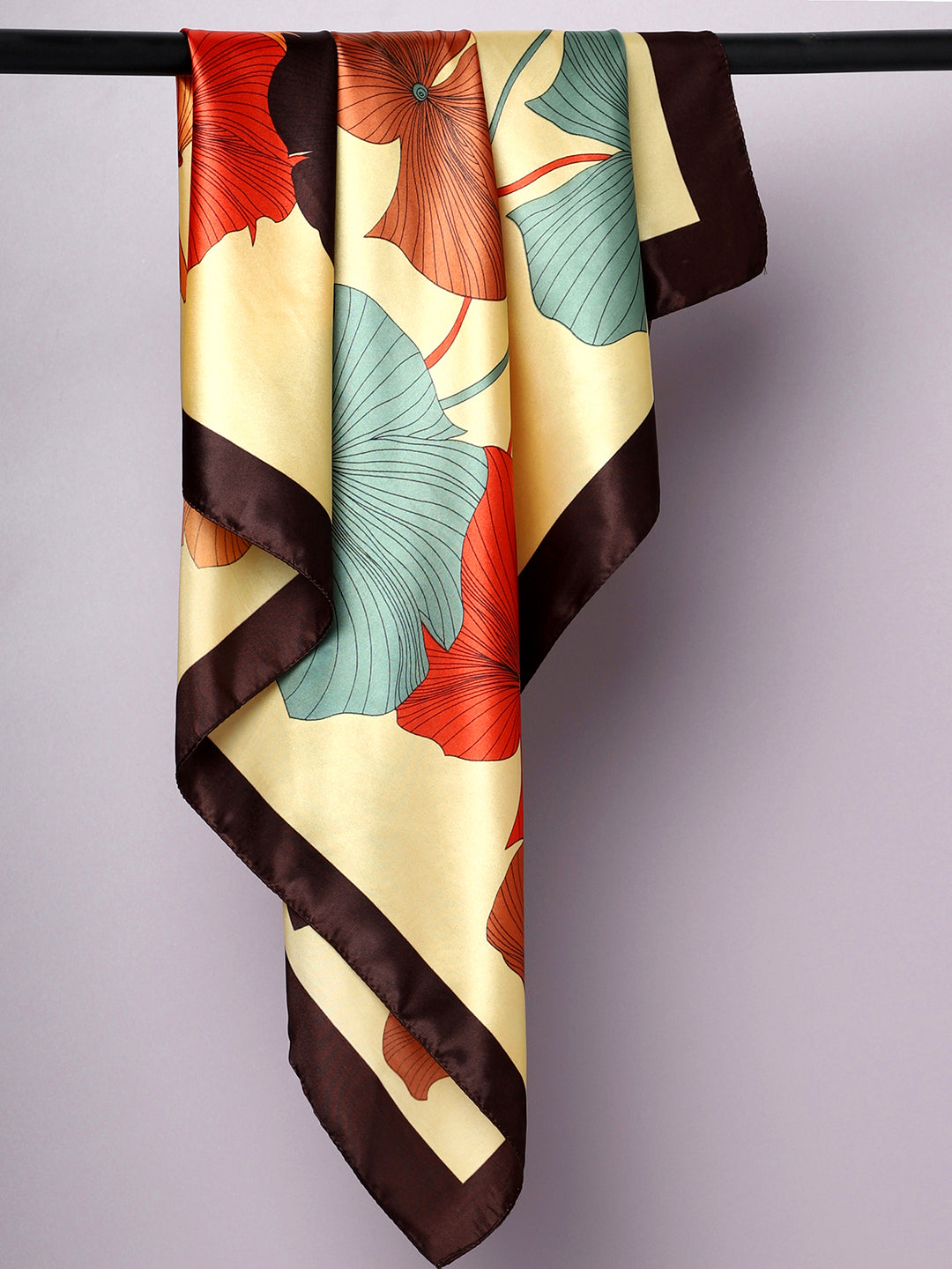 Printed Yellow & Brown Scarf