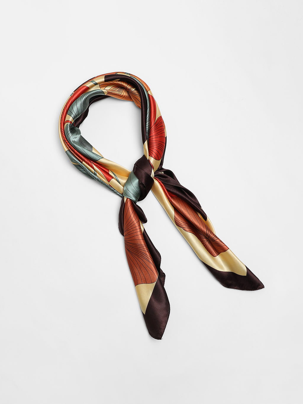 Printed Yellow & Brown Scarf