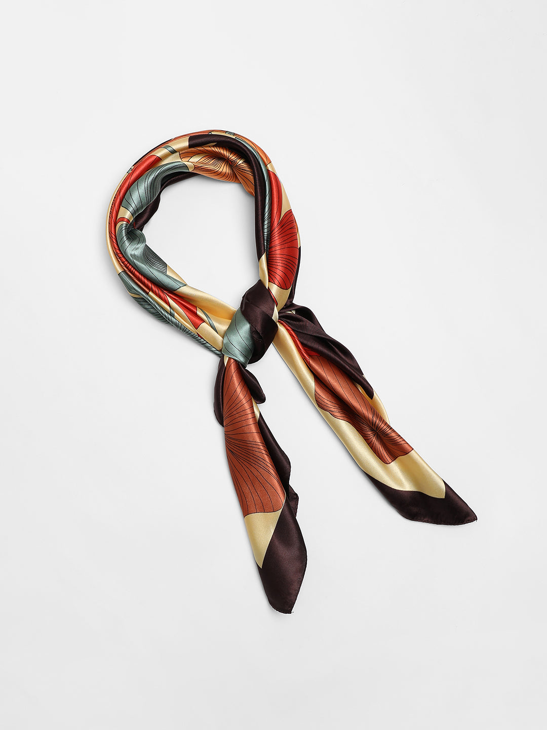 Printed Yellow & Brown Scarf