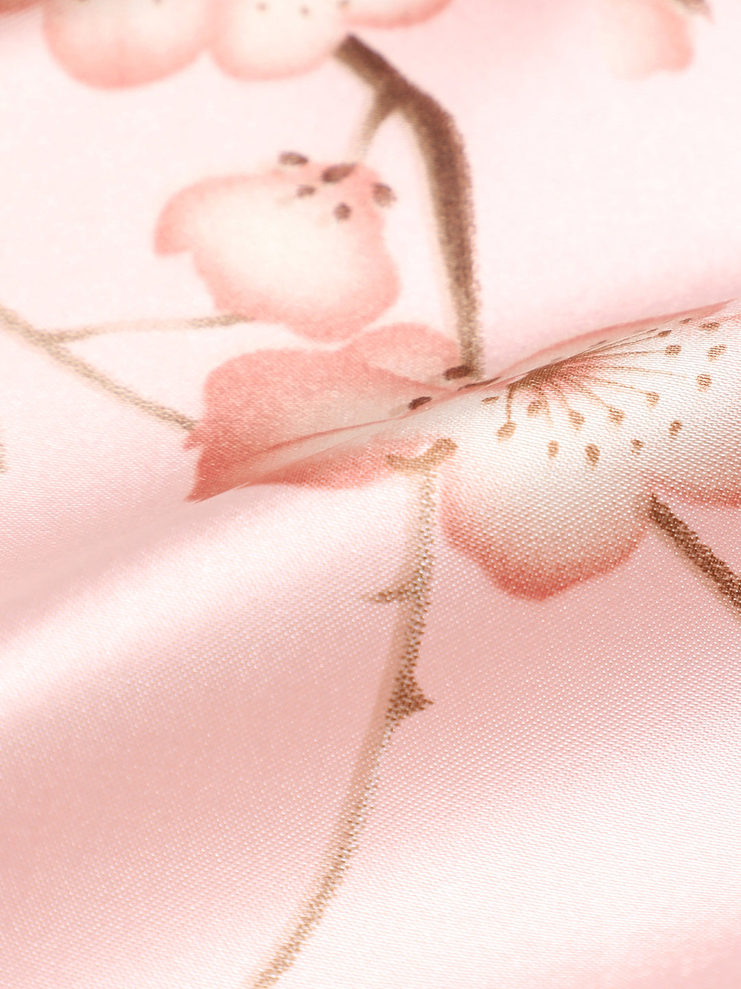 Women Floral Printed Light Pink And Grey Scarf