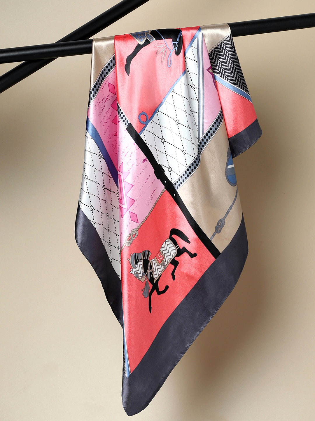Printed Satin Multicolor Head Scarf