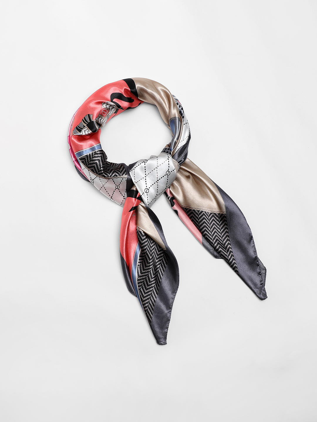 Printed Satin Multicolor Head Scarf