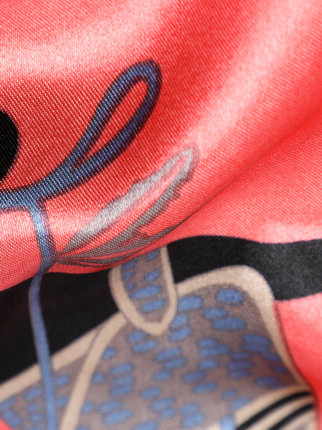 Women Printed Satin Multicolor Head Scarf