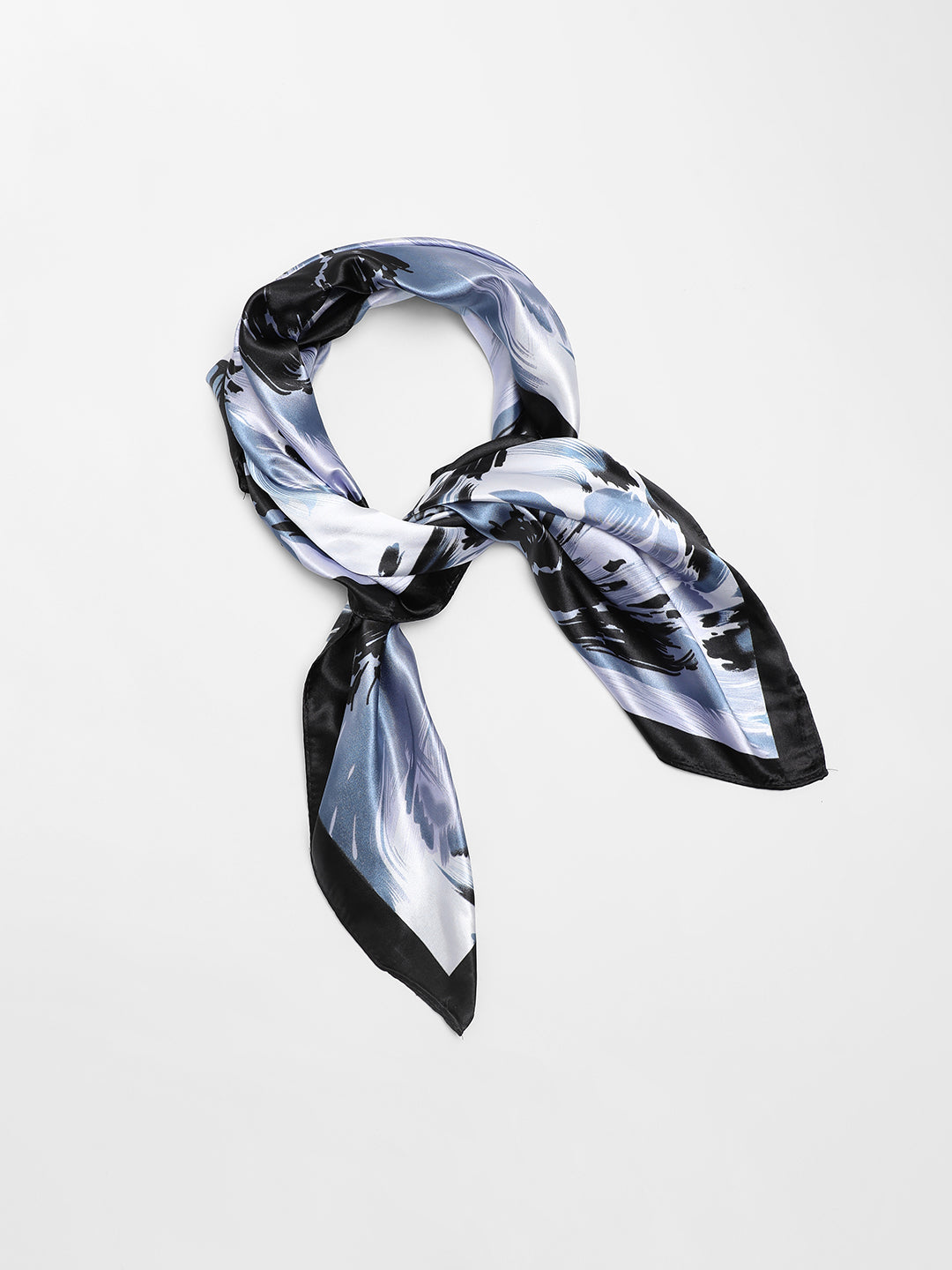 Printed White & Blue Head Scarf