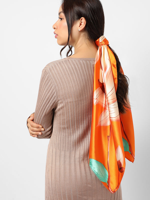 Printed Orange Head Scarf