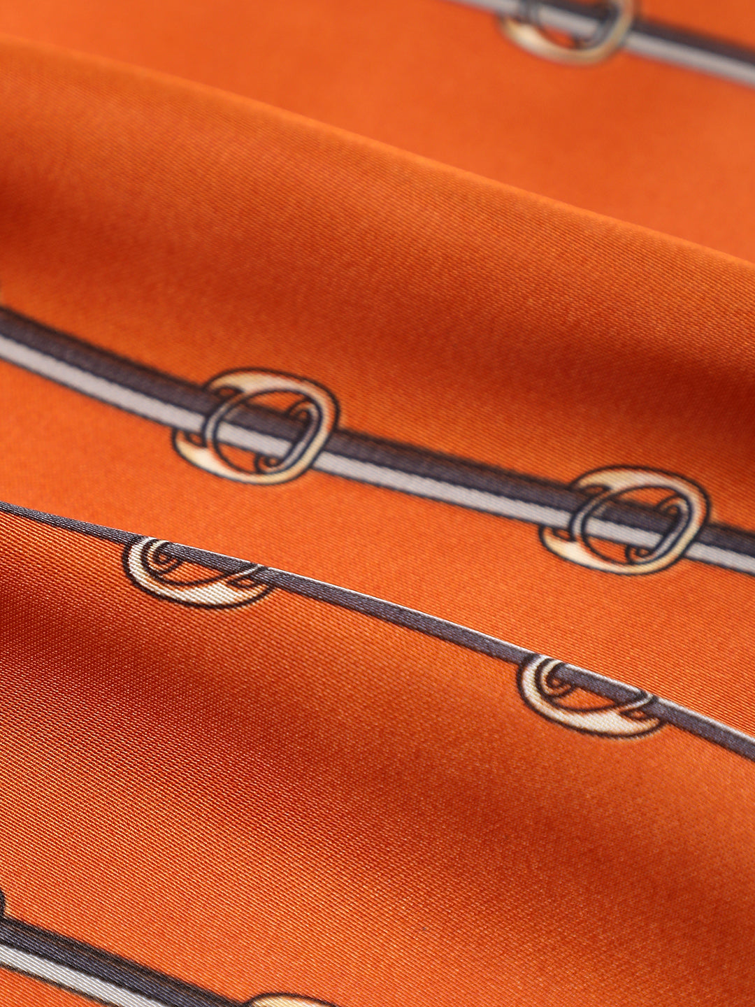 Women Stripped Orange Head Scarf