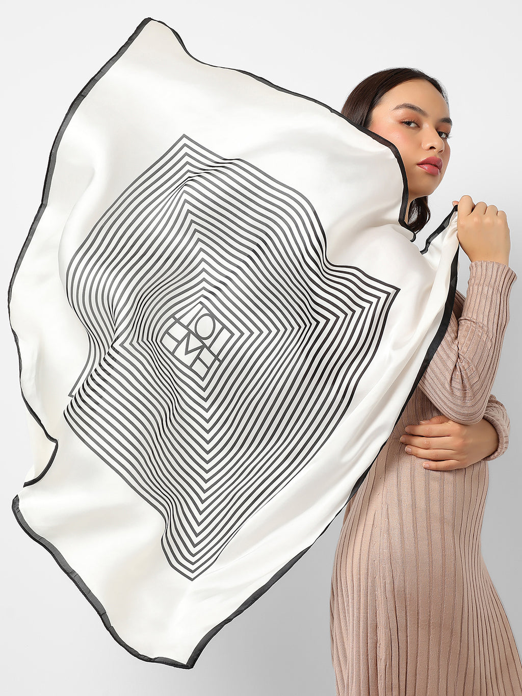 Stripped Black & White Scarf(Stole)