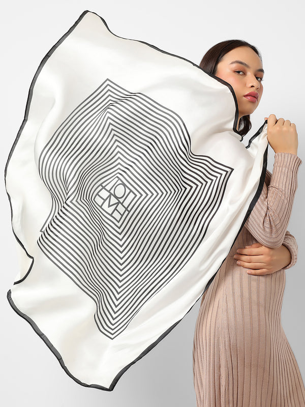 Stripped Black & White Scarf(Stole)
