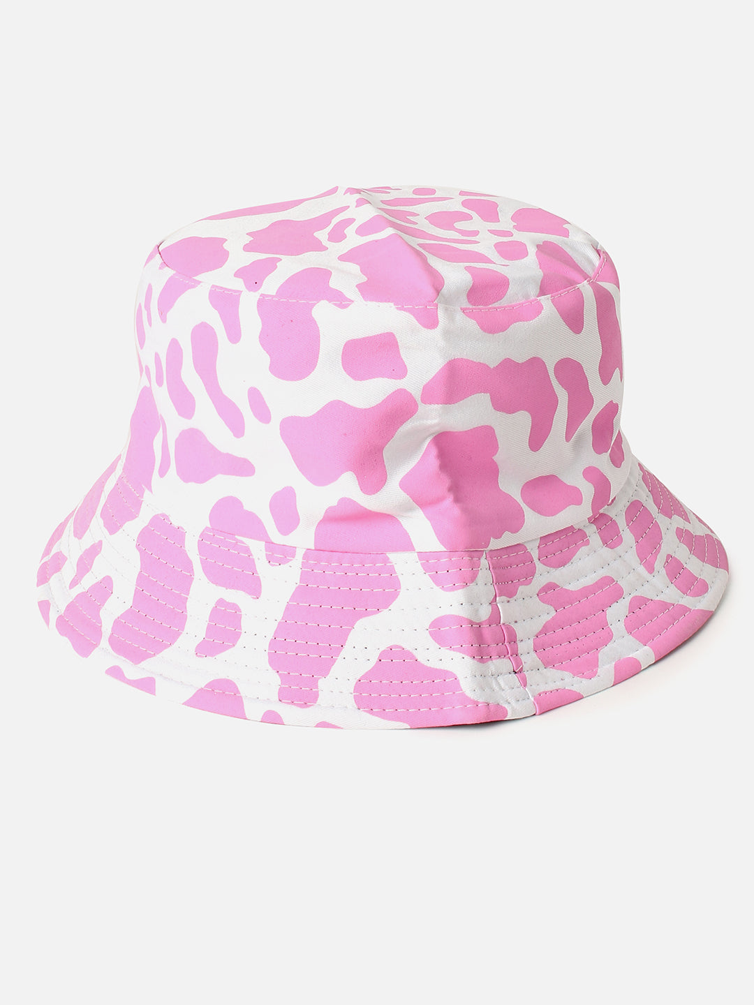 Pink Stylish Printed Bucket Cap
