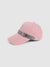 Rhinestone Buckle Baseball Cap - Baby Pink