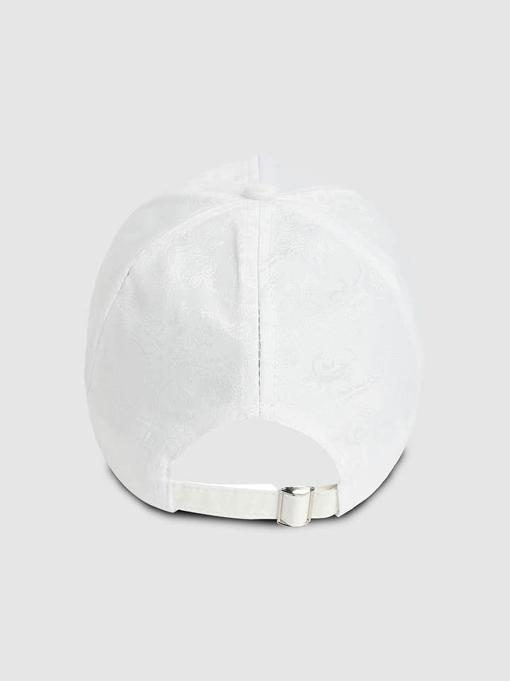 Jaquard Butterfly Baseball Cap - White