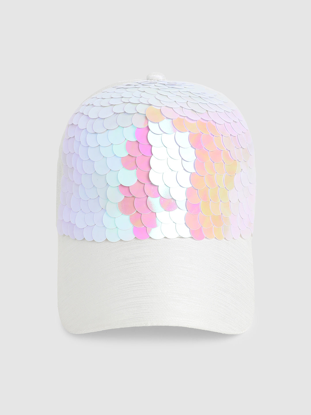 Maxi Sequin Baseball Cap - White